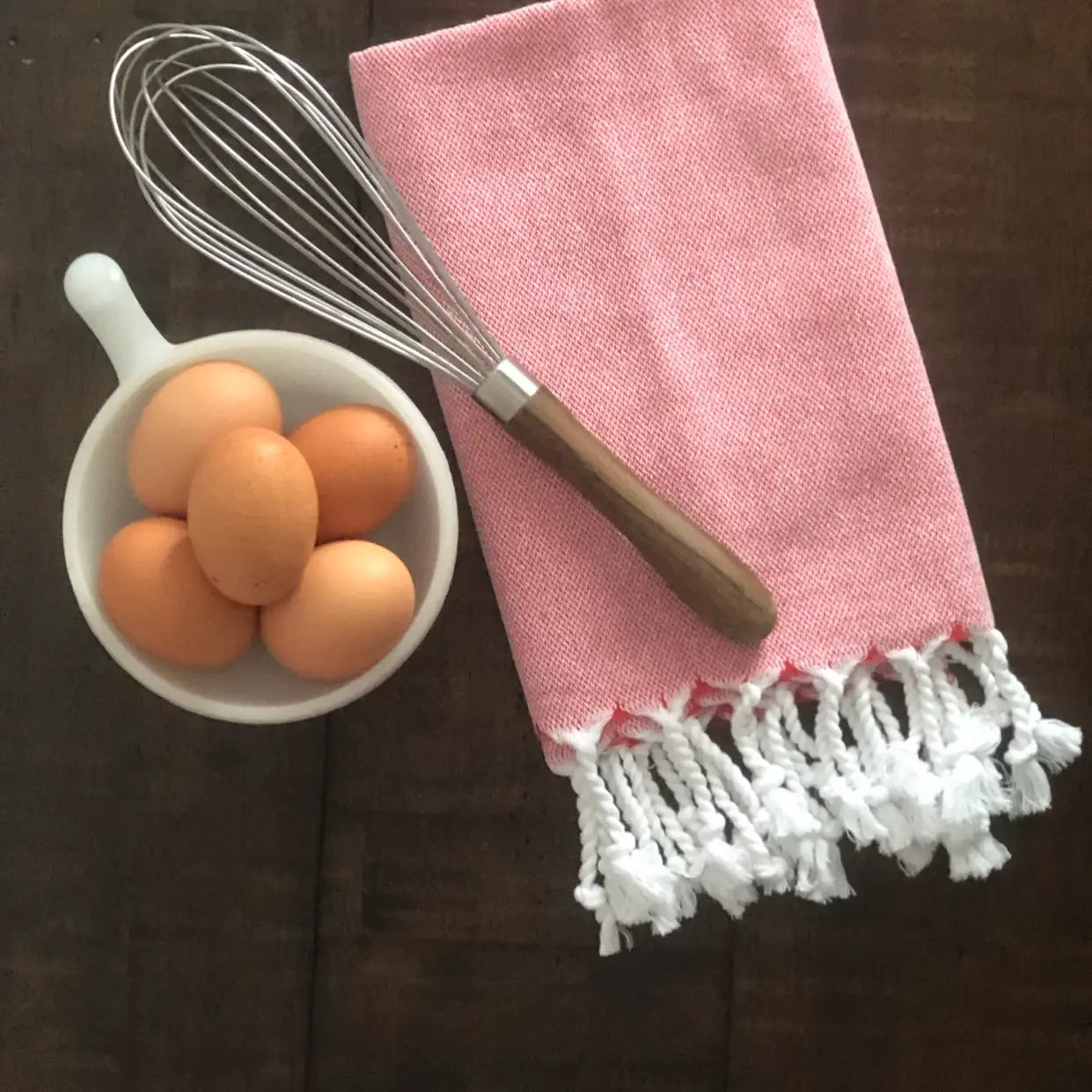 Toalla de manos turca de color rojo sólido