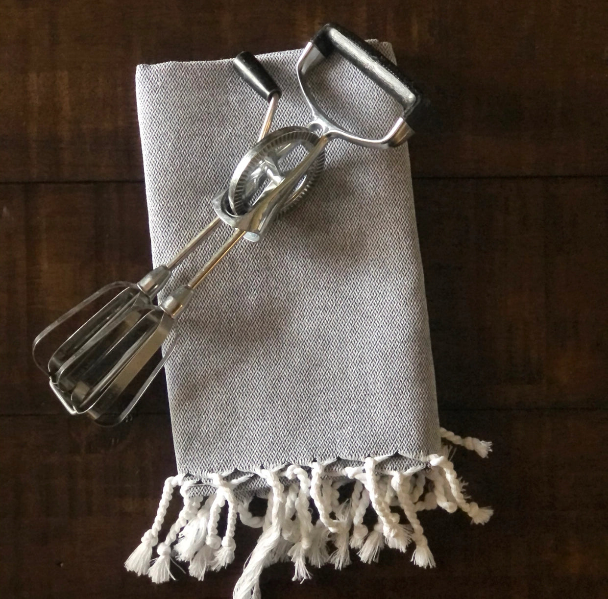 Solid Charcoal Turkish Hand Towel
