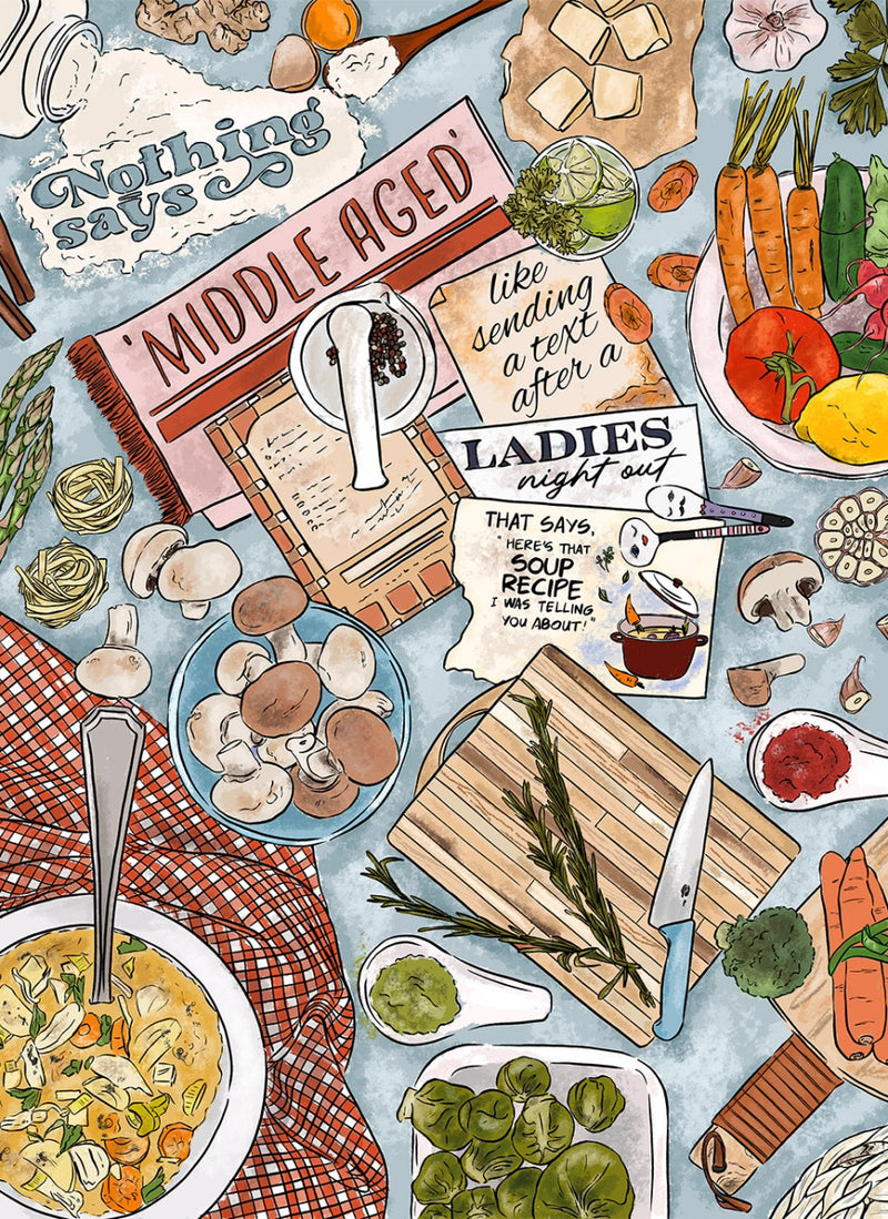 Middle Aged Soup Recipes - 1,000 Piece Jigsaw Puzzle