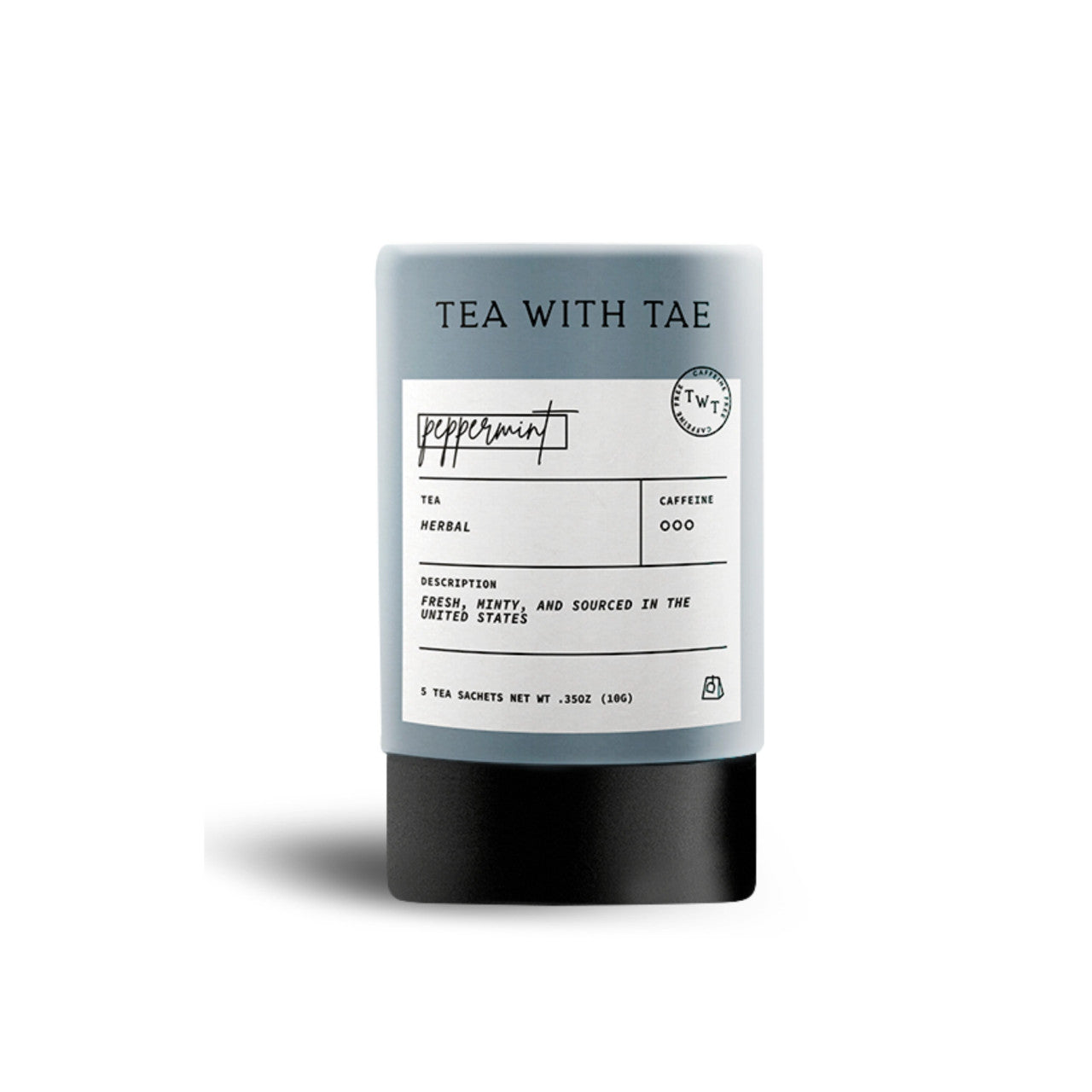 Peppermint Herbal Mini Tea Tube (5 Tea Bags)