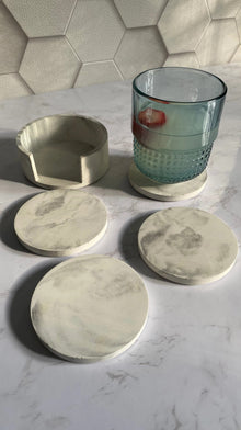 Posavasos de hormigón de mármol blanco Arata 