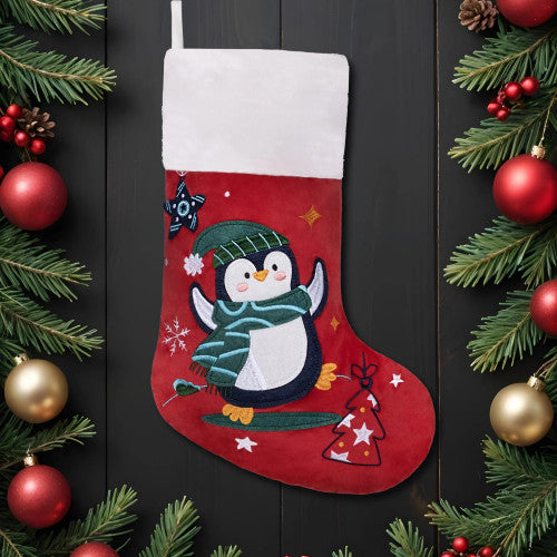 Calcetín navideño infantil RLC - Pingüino 