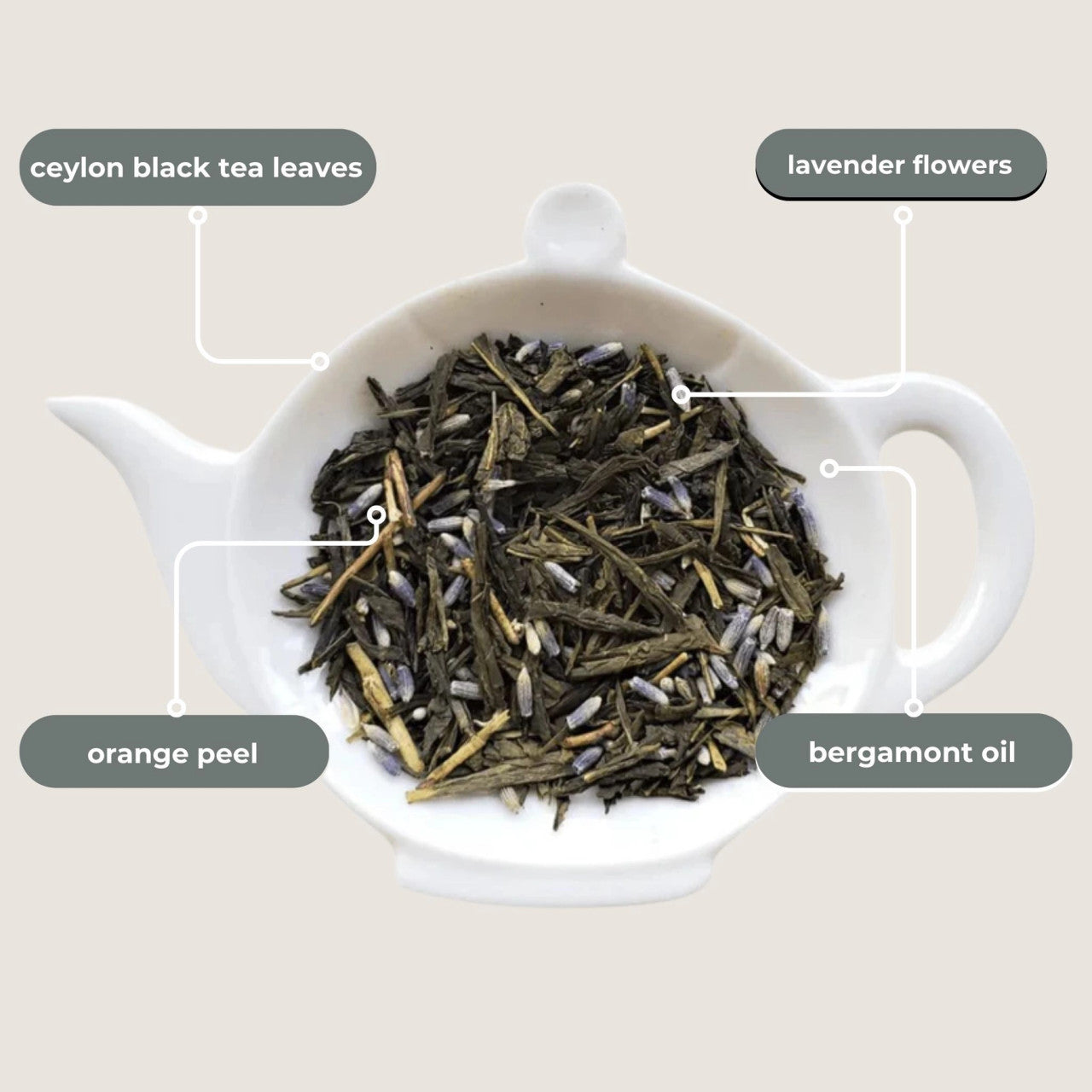 Mini tubo de té negro Earl Grey de lavanda (5 bolsitas)