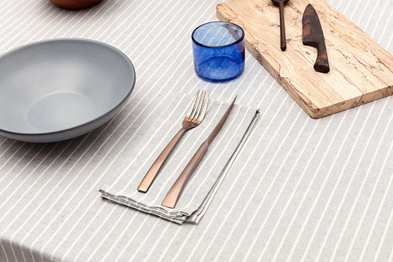 Heritage Stripe Tablecloth | Dusty Blue | 60"x120"