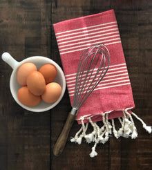 Red Stripe Turkish Hand Towel