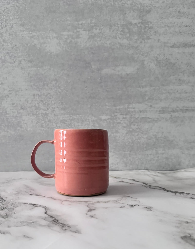 Handmade Ceramic Coffee Mug - Pink Minimalist