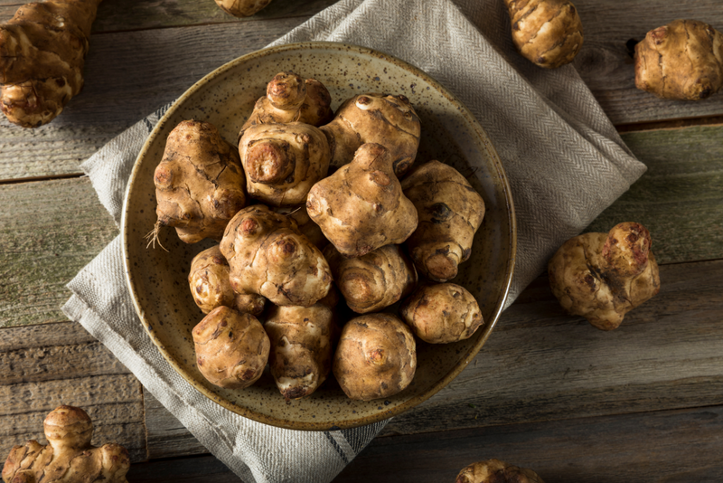 Encurtidos de alcachofa de Lowcountry, también conocidos como Sunchokes (alcachofas de Jerusalén)