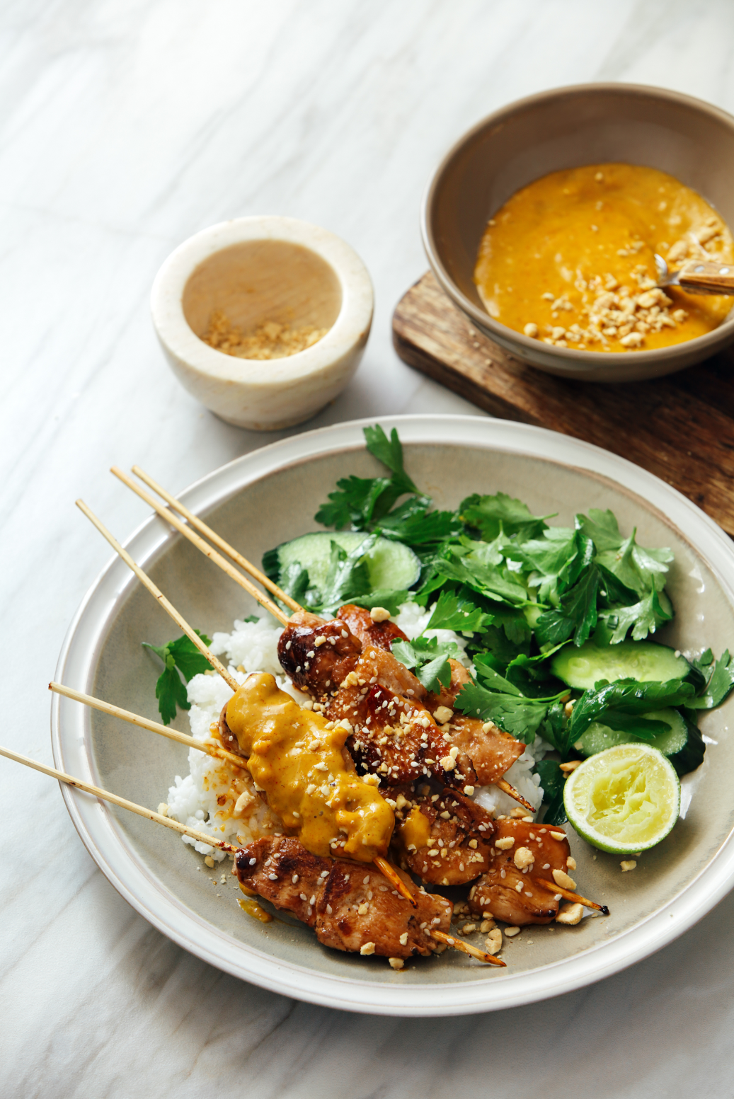 Bonita salsa de cacahuete tailandesa