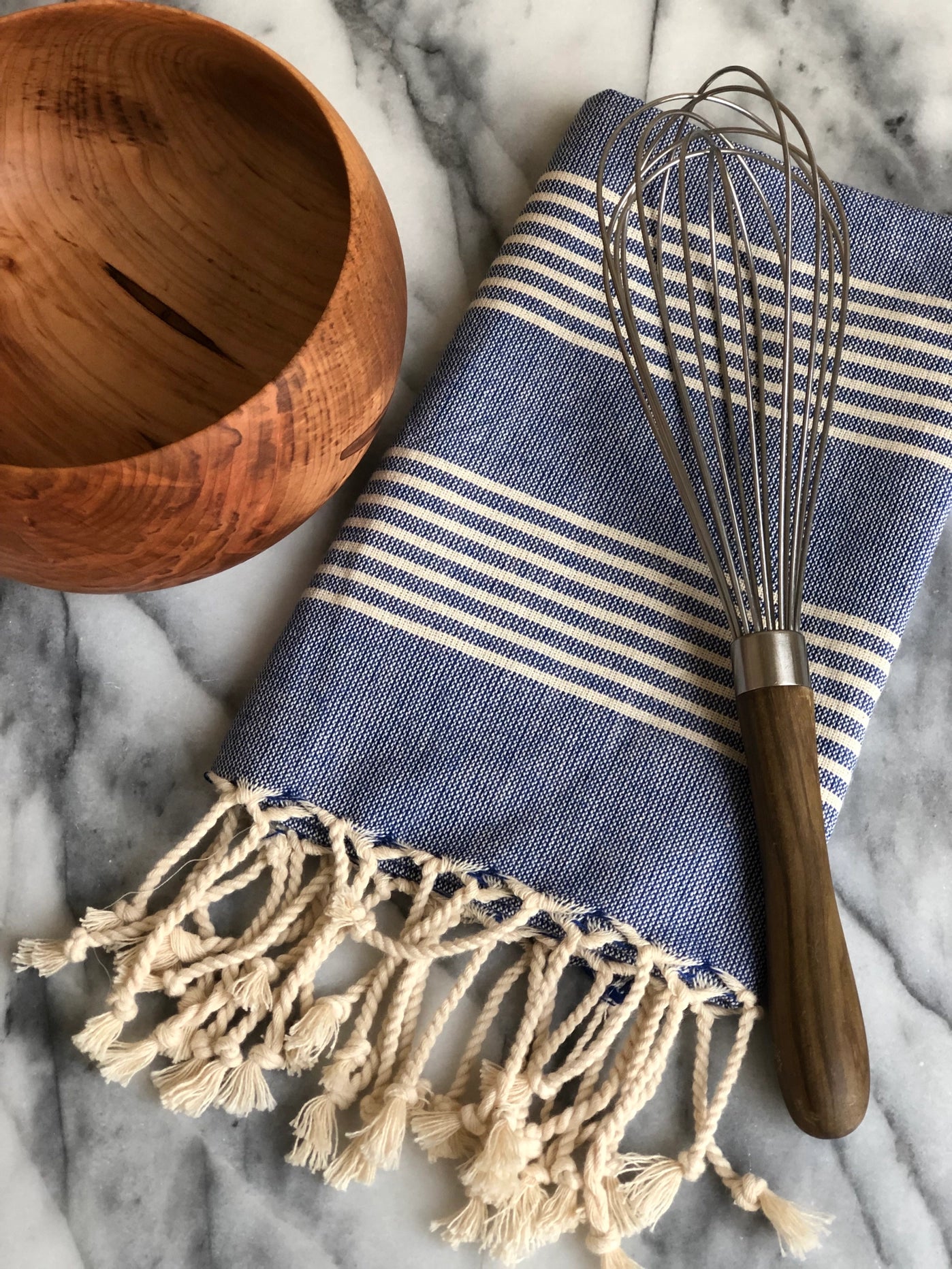 Blue Stripe Turkish Hand Towel