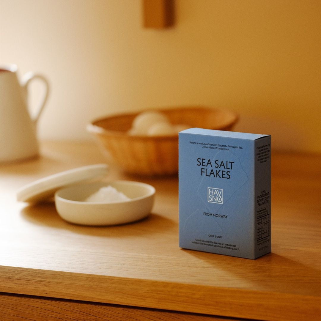 Copos de sal marina de Noruega 
