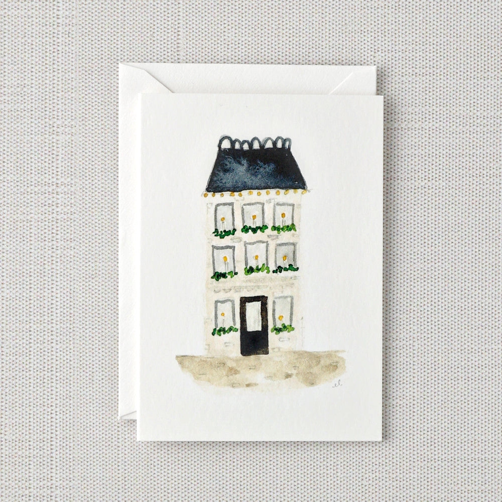 House with Blue Roof Mini Notecard