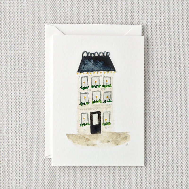 House with Blue Roof Mini Notecard