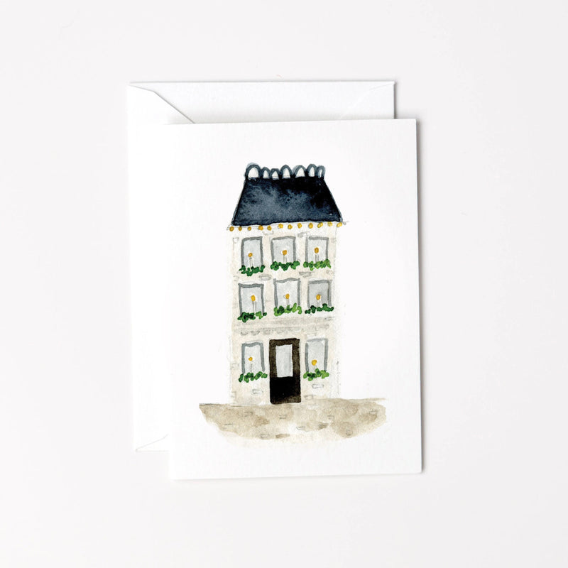 House with Blue Roof Mini Notecard