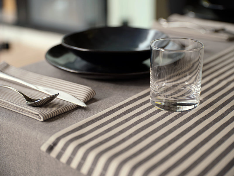 Heritage Stripe Table Runner | Charcoal