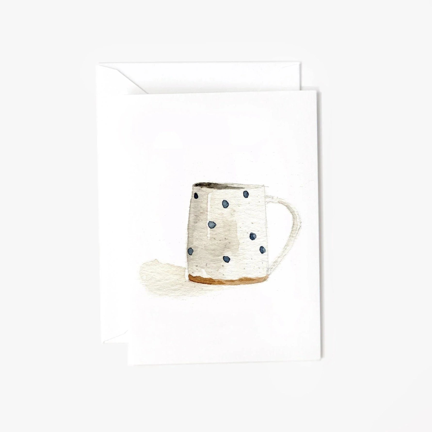 Minitarjeta con forma de taza de puntos azules 