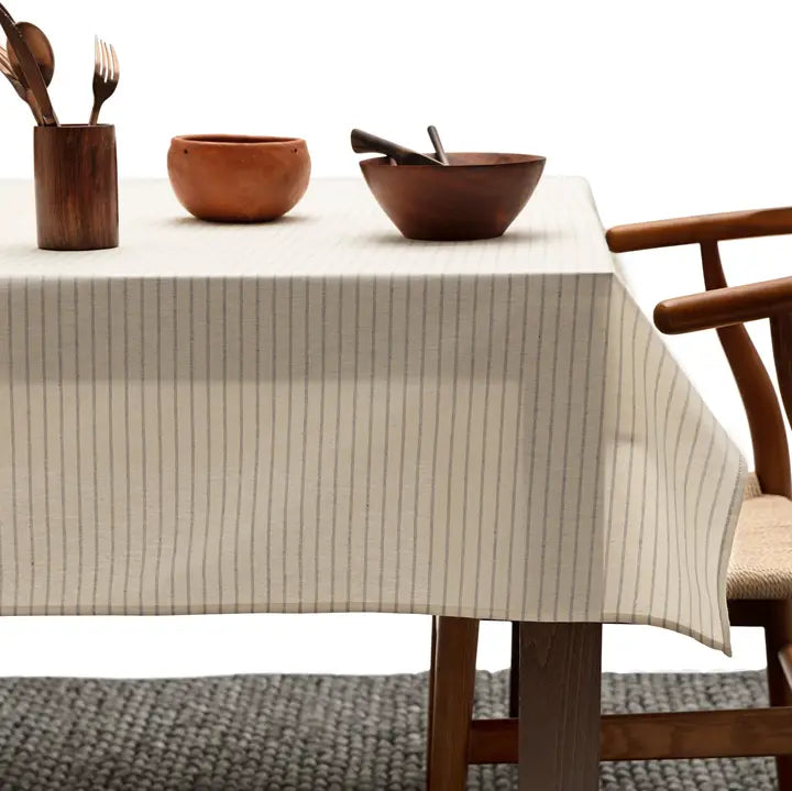 Heritage Stripe Tablecloth | Neutral | 60"x120"